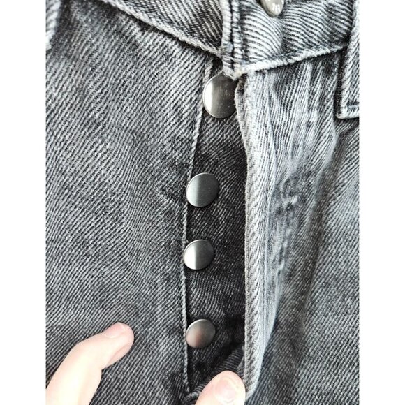 BDG Slim Straight Jeans Sz 26 2 High Rise Button Fly Patchwork Frayed Distressed - Picture 8 of 15
